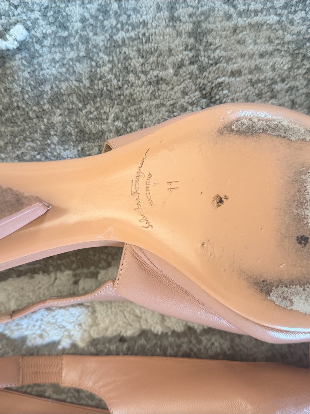 Salvatore Ferragamo Blush Bow Slingback Flats - Picture 8 of 10